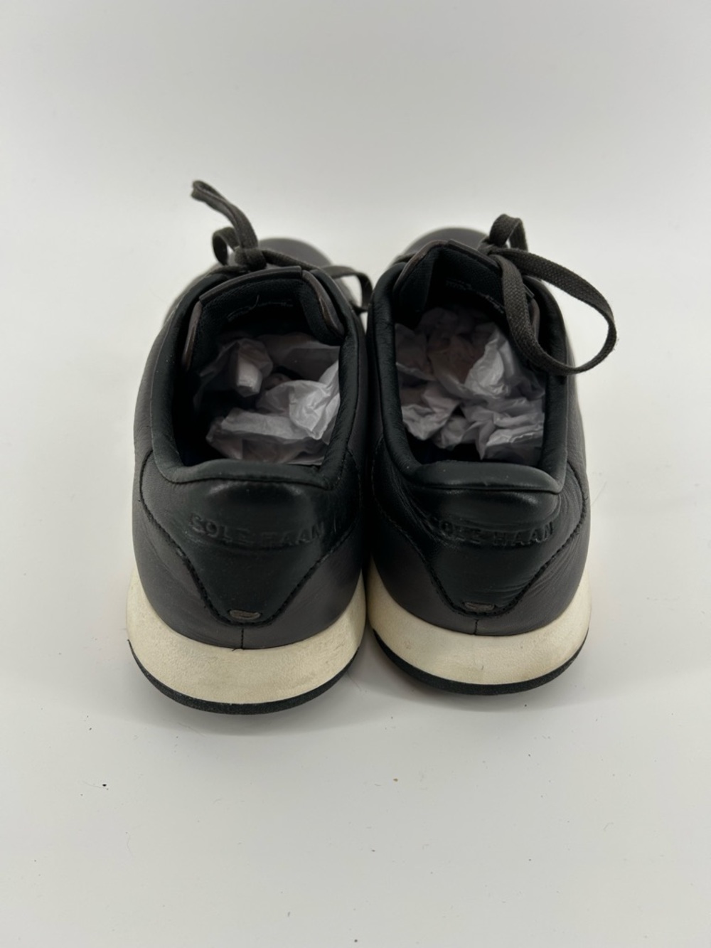 Cole Haan Gray Leather Low-Top Sneakers with White Sole - Picture 5 of 7